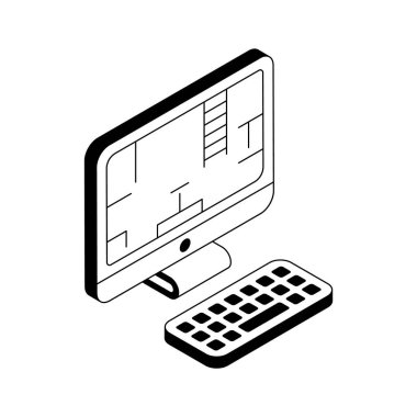 Bu izometrik mimari tasarım simgesine bir göz atın