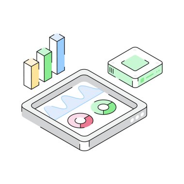 Sunucu analizi için iyi tasarlanmış izometrik simge