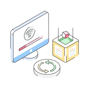 İnternet yedekleme sisteminin görselleştirici simgesi