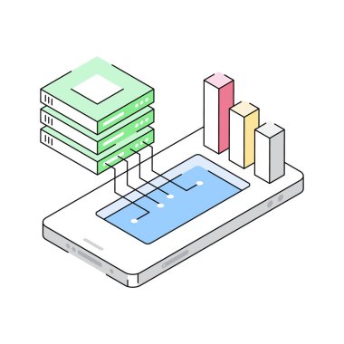 Bu mobil sunucu izometrik simgesine bir göz at