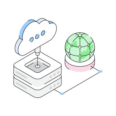 Bu web bulut izometrik simgesine bakın