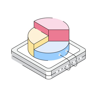 Renkli pasta istatistiklerinin izometrik simgesini al