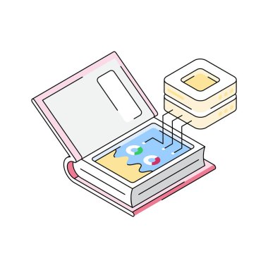 Ayrıntılı bilgi grafiklerinin izometrik simgesine bakın