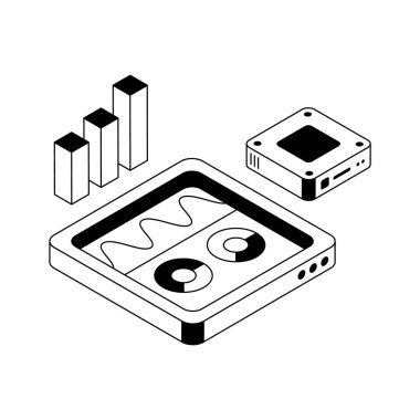 Sunucu analizi için iyi tasarlanmış izometrik simge