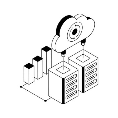 Bu bulut yedekleme izometrik simgesine bir göz at
