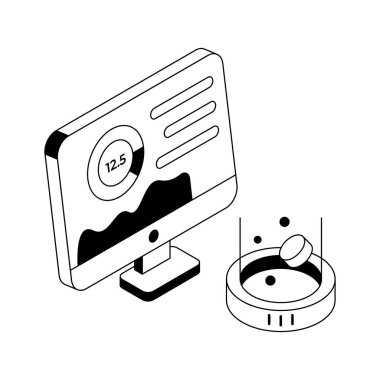 Veri performans ölçümlerini görselleştiren inanılmaz bir izometrik simge