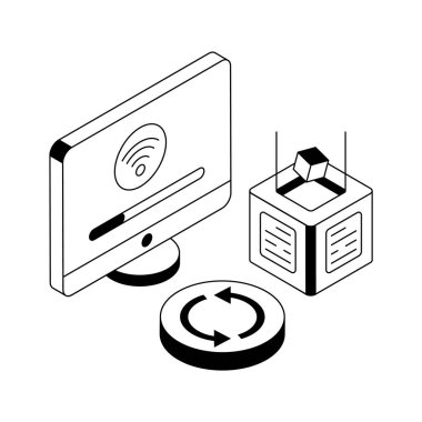 İnternet yedekleme sisteminin görselleştirici simgesi