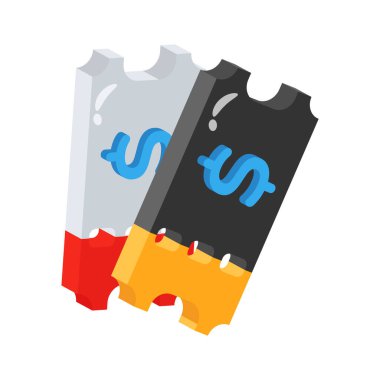 Yazdırılabilir alışveriş kuponlarının görsel olarak 2d simgesi