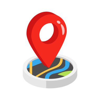 Görsel olarak 2d simgesi kırmızı konum iğnesi iptalini gösteriyor