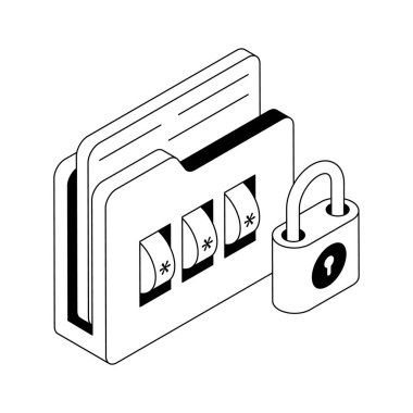 Güvenli dizinin bu izometrik dış hat simgesine bakın