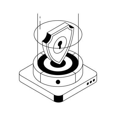 Bu siber güvenlik hologramı izometrik simgesine bir göz atın