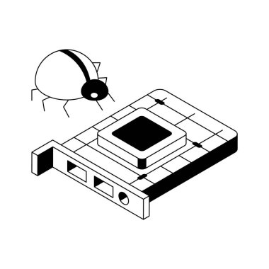 Bozuk kart hatasını gösteren bir izometrik simge