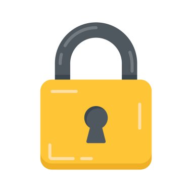 Güvenli kilidi olan iyi tasarlanmış bir düz simge