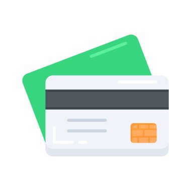 Üst üste yığılmış kredi kartı içeren premium düz simge