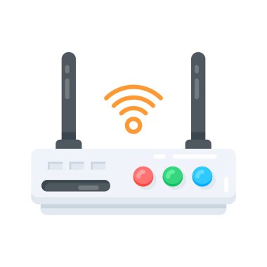 İnternet yönlendirici sinyallerini gösteren inanılmaz bir düz biçim simgesi