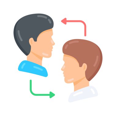 Personel dönüşümünü gösteren düz bir biçim simgesi