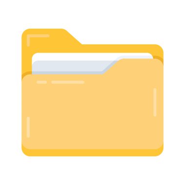 Etiketli ofis dizinini gösteren iyi hazırlanmış bir düz simge