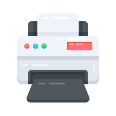 Fotokopi makinesini gösteren bir düz biçim simgesi