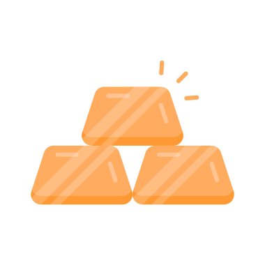 Üst üste dizilmiş altın külçelerini gösteren düz bir simge