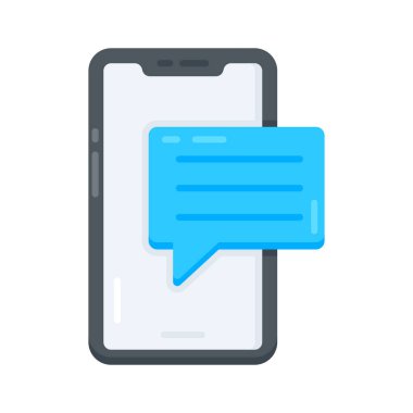 Devam eden mobil sohbet konuşmasının bu düz simgesini tut