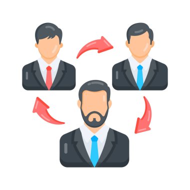 Çalışan değişimini gösteren düz bir simge