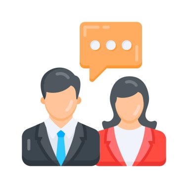 Çalışan tartışmasını gösteren düz bir simge