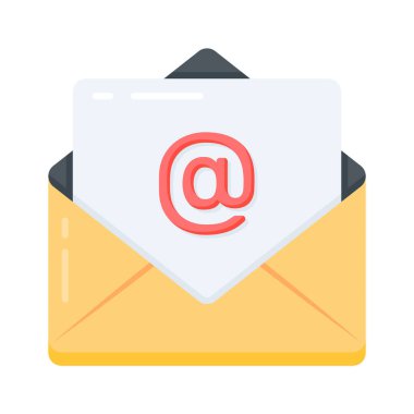 Gelen kutusu zarfında e- posta iletisinin düz bir simgesi