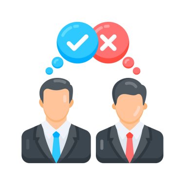 Çapraz konuşma baloncuklarıyla anlaşmazlık gösteren düz bir simge