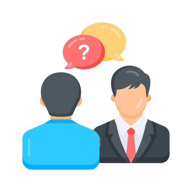 Adayla asker toplayıcı arasındaki röportajı gösteren bir simge