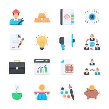 Bu iş modeli düz simgelerini al