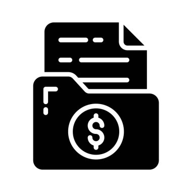 Finans dizini belgelerini gösteren dolu bir biçim simgesi