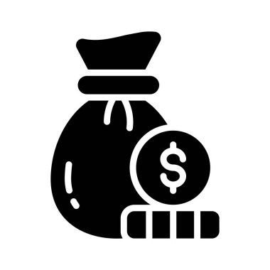 Sağlam bir para kesesi simgesi. Bozuk para dolu.