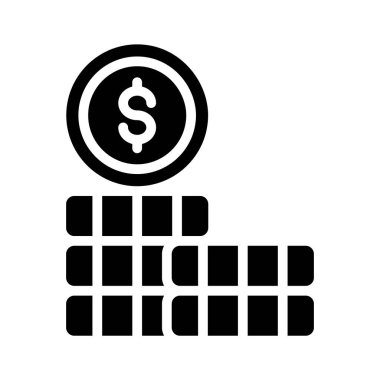 Doldurulmuş dolar sikkelerini gösteren dolu bir biçim simgesi