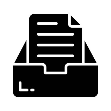 Düzenli dosya çekmecesini gösteren sağlam bir biçim simgesi