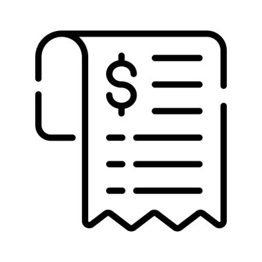 Dolar işaretli fatura belgesinin ana hat biçimi simgesi
