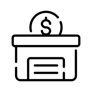 Güvenli para kutusunun taslak biçimi simgesi