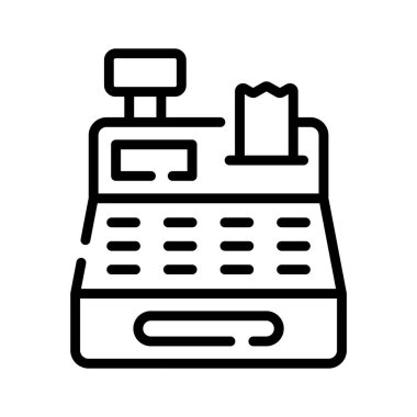 Yazar kasa makinesini gösteren taslak biçimi simgesi