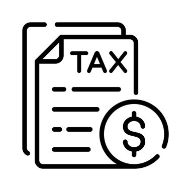 Dolar parası olan bir vergi kağıdı taslak stili simgesi