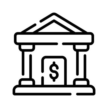 Bir banka binasının taslak biçimi simgesi, düzenlenmesi kolay