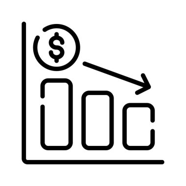 Finansal çöküşü gösteren bir taslak biçim simgesi