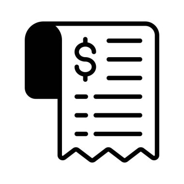 Dolar işaretli fatura belgesinin tam biçimli simgesi