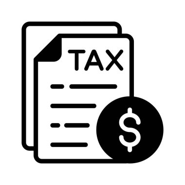 Dolar parası olan sağlam bir vergi kağıdı simgesi