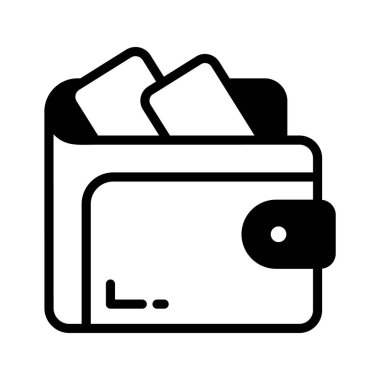 Para dolu deri bir cüzdanın doldurulmuş bir simgesi