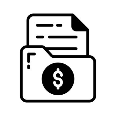 Finans dizini belgelerini gösteren dolu bir biçim simgesi