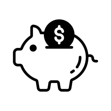 Domuzcuk tasarruf bankasını gösteren sağlam bir biçim simgesi
