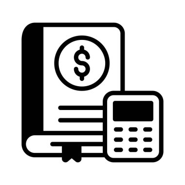 Hesap makineli muhasebe kitabının katı biçim simgesi