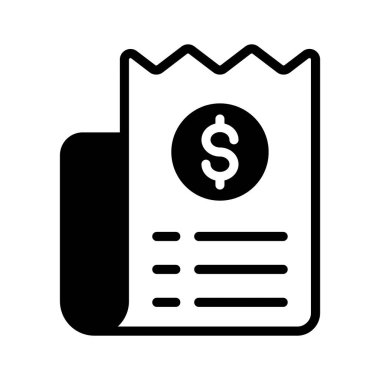 Kağıt makbuzunu gösteren bir kabartma biçimi simgesi