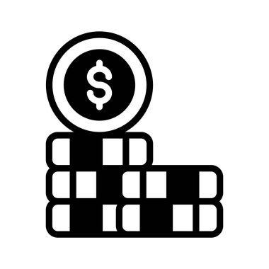 Doldurulmuş dolar sikkelerini gösteren dolu bir biçim simgesi