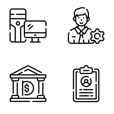 İş ve finans hattı simgelerinin premium setini indir