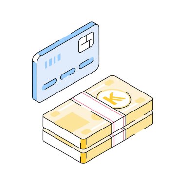 Kart ödemesinin bu izometrik özet simgesini al